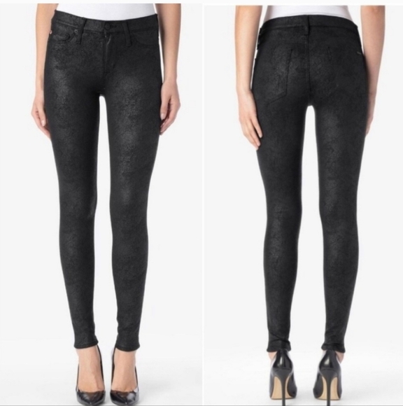 Hudson Jeans Pants - 💚5/$25 Hudson Black Crackle “Nico Super Skinny” Mid Rise Pants Size 24